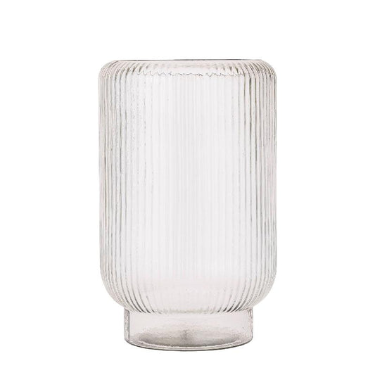 Shalea Helder Geribd Glas Windlicht Basis Rond L 33x20x20 cm