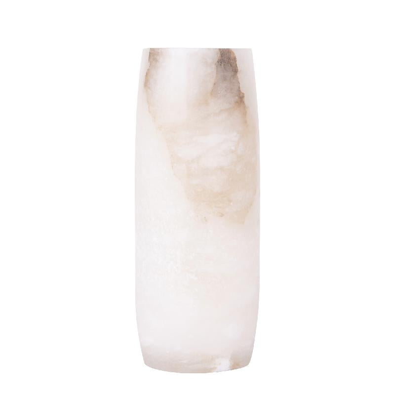 Louva Natuurlijke Alabaster Vaas Rond L 30x12x12 cm