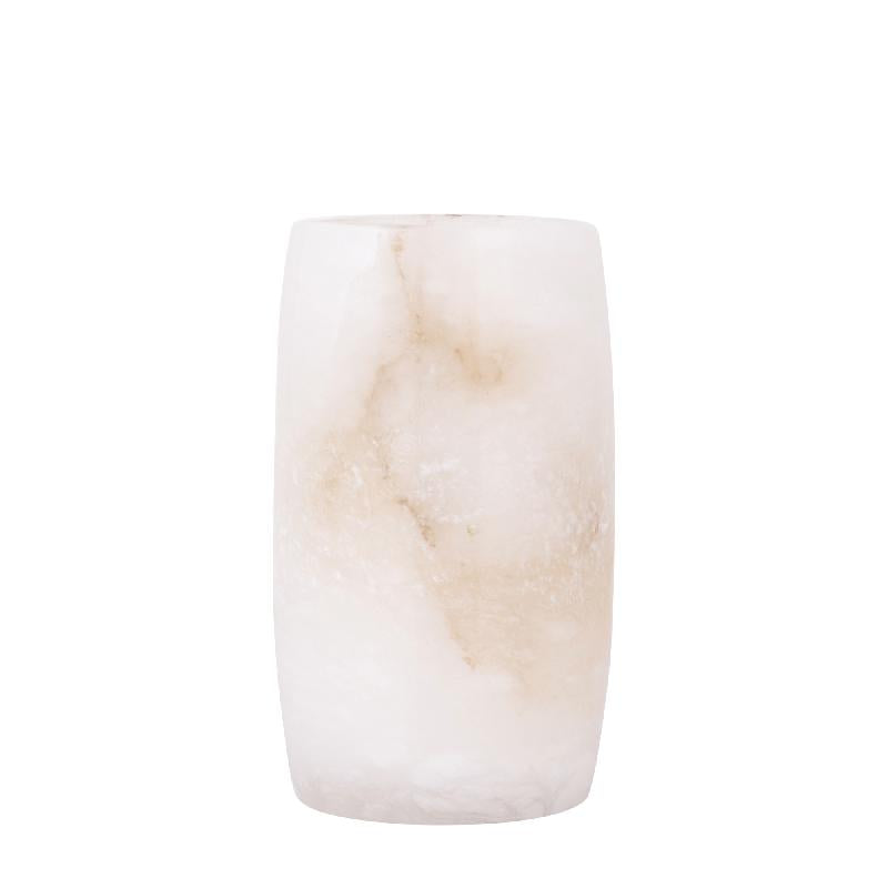 Louva Natuurlijk Alabaster Ronde Vaas S 20x12x12 cm