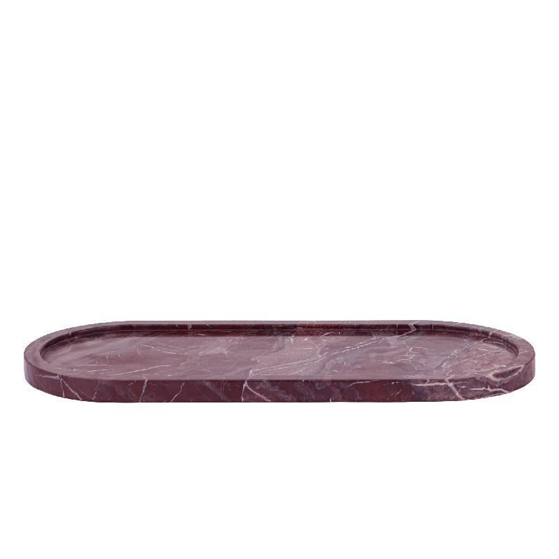Eris Bourgondië Marmeren Schotel Met Rand Ovaal L 1.5x45.5x19 cm
