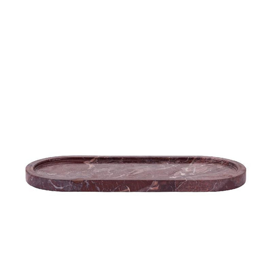 Eris Bourgondië Marmeren Dienblad Met Rand Ovaal S 1.5x35.5x15 cm
