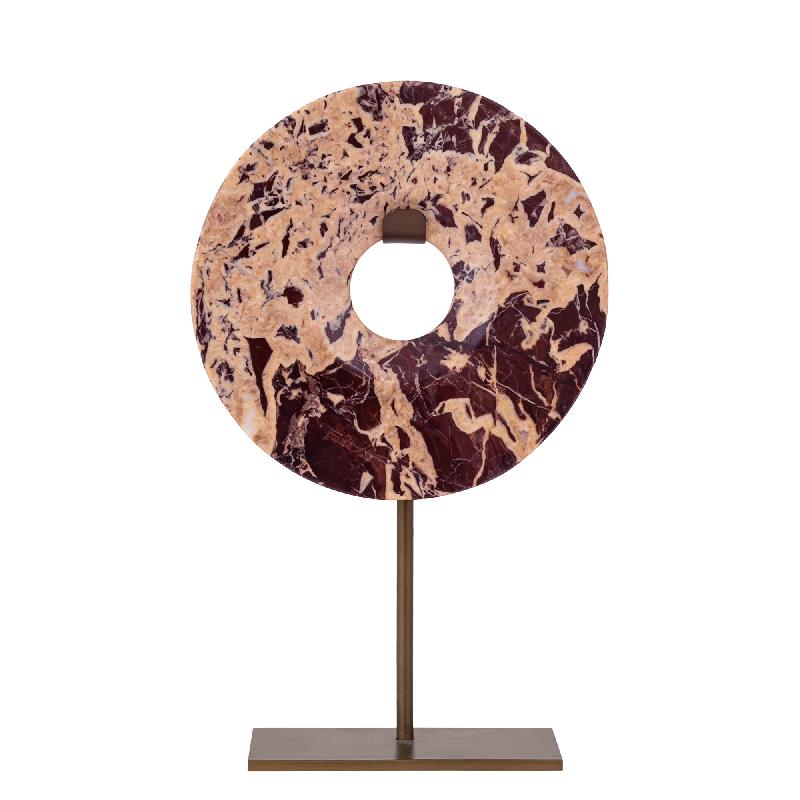 Eris Burgundy Marble Ring Ornament On Base L 33.5x20x7.5 cm
