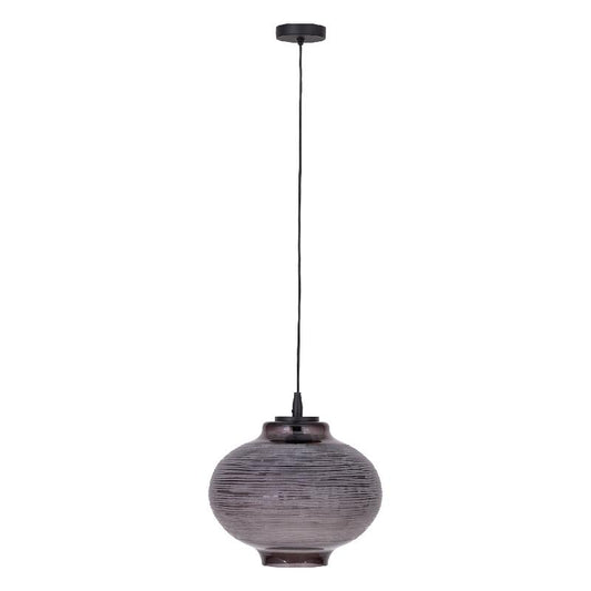 Mascen Donkergrijs Gesneden Glas Hanglamp Klein 25x25x25 cm