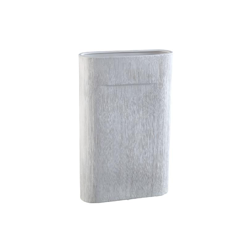 Elenia Witte Keramische Ovale Pot Fijne Lijnen L – Set van 2 48.5x31.5x11 cm