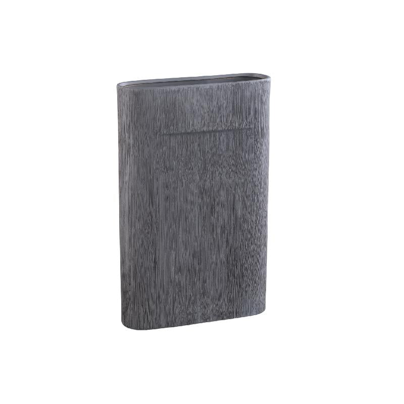 Elenia Donkergrijs Keramische Pot Ovaal Set van 2 Stuks Fine Lines 48.5x31.5x11 cm