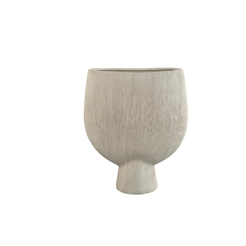 Tywin Khaki Keramische Pot Ovaal Op Voet Fijne Lijnen M Set Van 2 45x37.5x15 cm