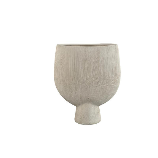 Tywin Khaki Keramische Pot Ovaal Op Voet Fijne Lijnen M Set Van 2 45x37.5x15 cm
