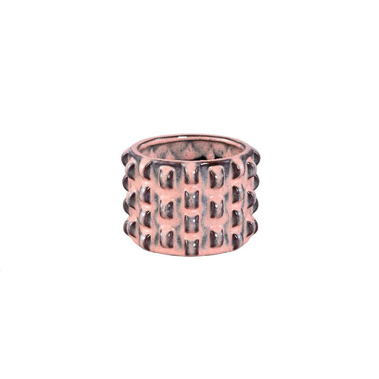 Robben Roze Keramische Pot Set van 12 Stuks 3D Patroon XS 10x14.5x14.5 cm