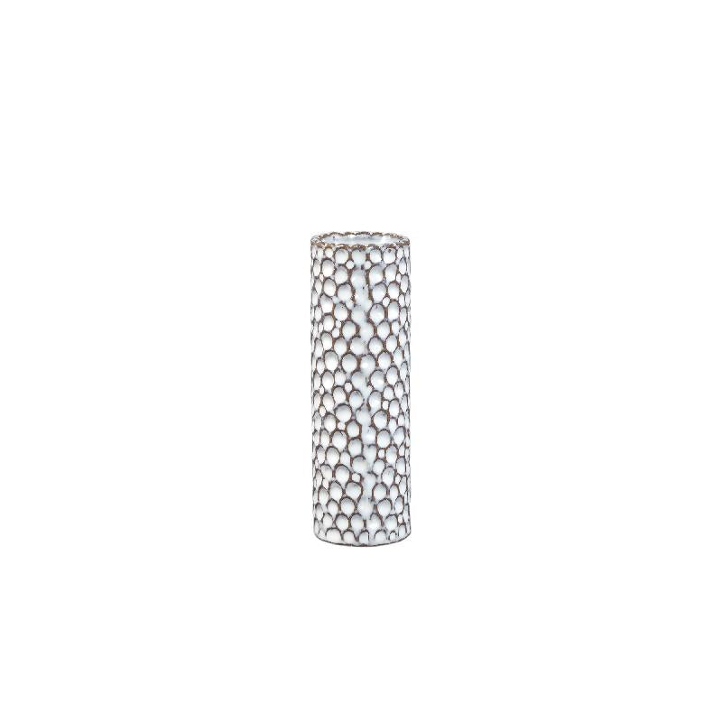 Mayron Witte Keramische Vaas Bubbels Motief M Set van 12 20x6.5x6.5 cm