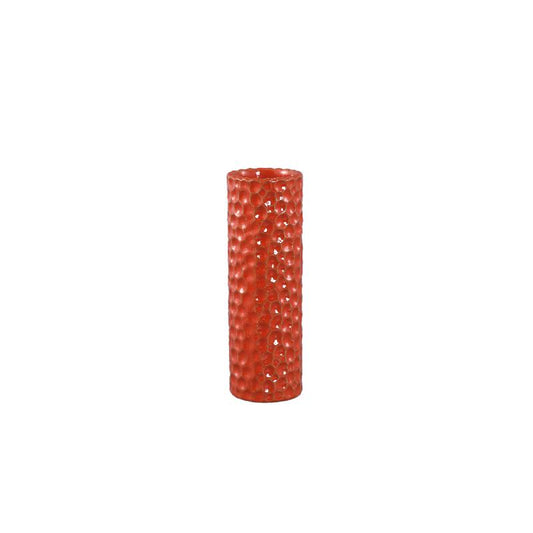 Mayron Oranje Keramische Ronde Vaas Bubbels Patroon M Set van 12 20x6.5x6.5 cm