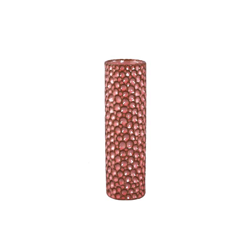 Mayron Roze Keramische Ronde Vaas Bubble Pattern Set van 6 Stuks 27.5x8x8 cm