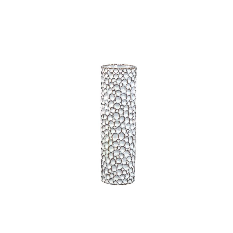 Mayron Witte Keramische Ronde Vaas Bubbelmotief L – Set van 6 Stuks 27.5x8x8 cm