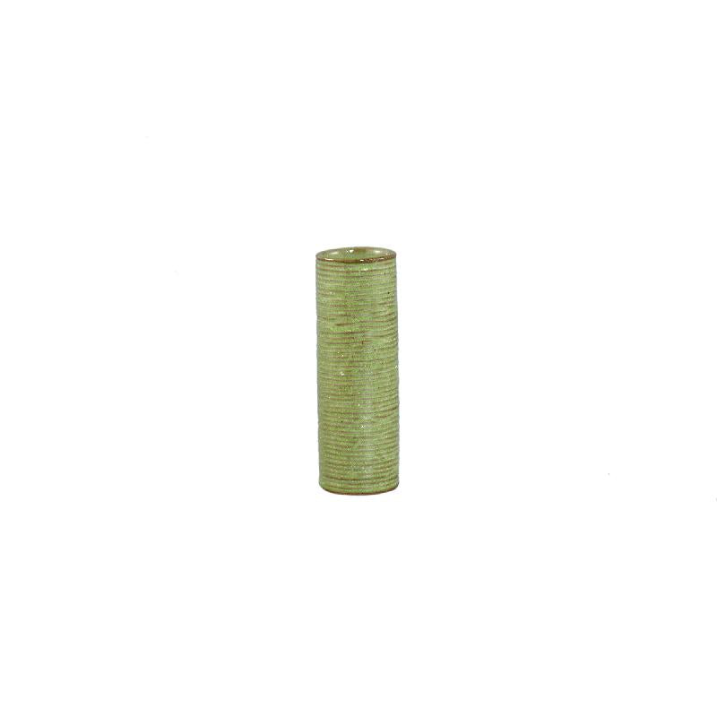 Mayron Groen Keramische Ronde Vaas Lijnenpatroon S Set van 12 Stuks 15x5x5 cm