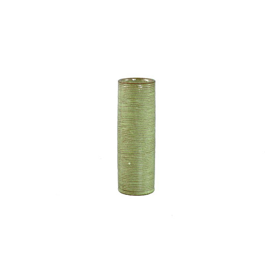 Mayron Groene Keramische Vaas Lijnenpatroon M – Set van 12 Stuks 20x6.5x6.5 cm