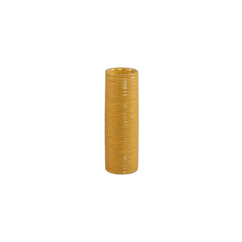 Mayron Gele Keramische Ronde Vaas Lijnenpatroon M Set van 12 Stuks 20x6.5x6.5 cm