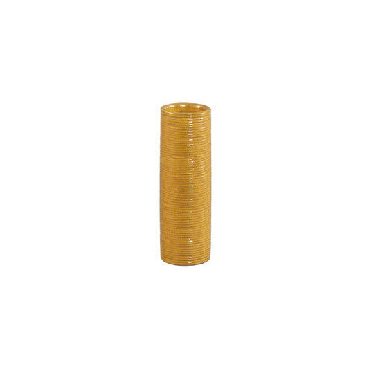 Mayron Gele Keramische Ronde Vaas Lijnenpatroon M Set van 12 Stuks 20x6.5x6.5 cm