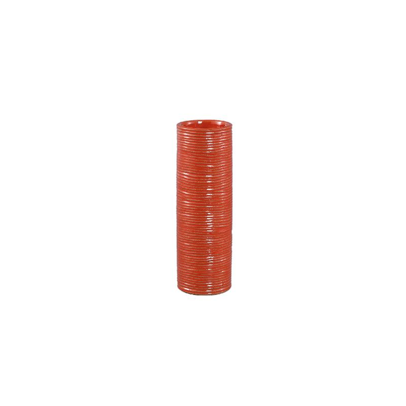 Mayron Oranje Keramische Ronde Vaas Lijnenpatroon M Set van 12 20x6.5x6.5 cm