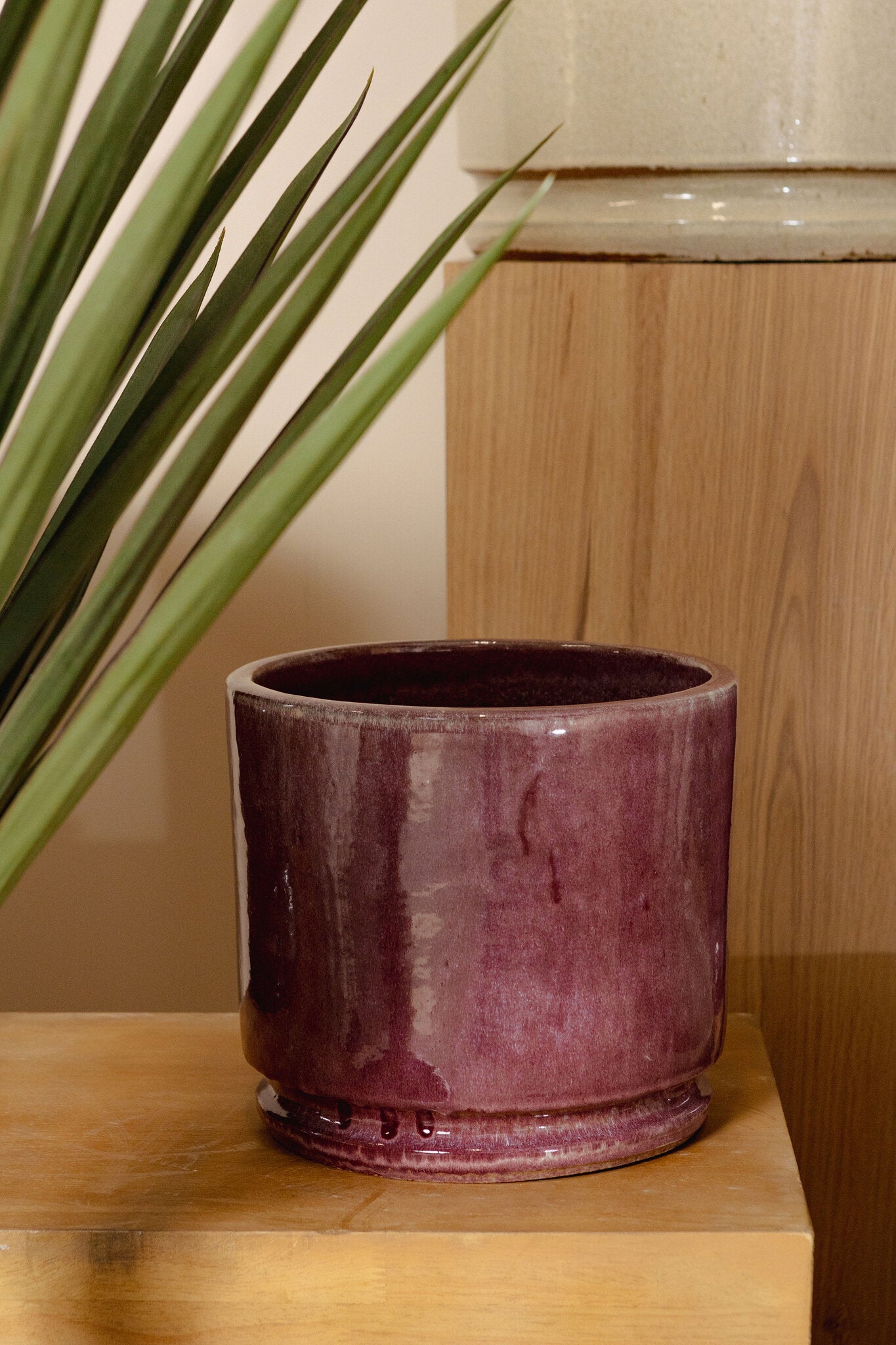 Madsen Bordeaux Keramische Cilinder Pot Set Van 3 Low 45x49.5x49.5 cm
