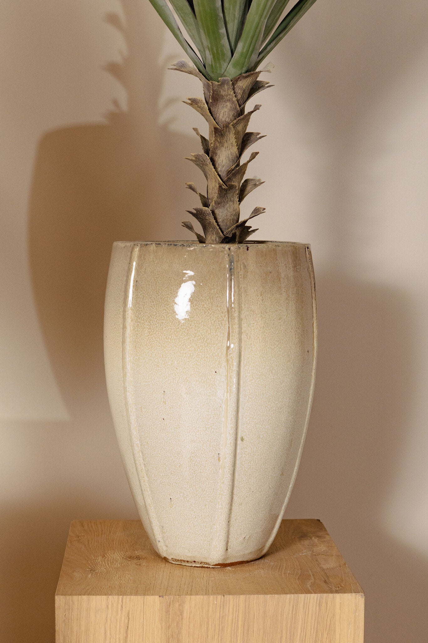 Labella Beige Keramische Pot Rond Hoog Set Van 3 64.5x45x45 cm