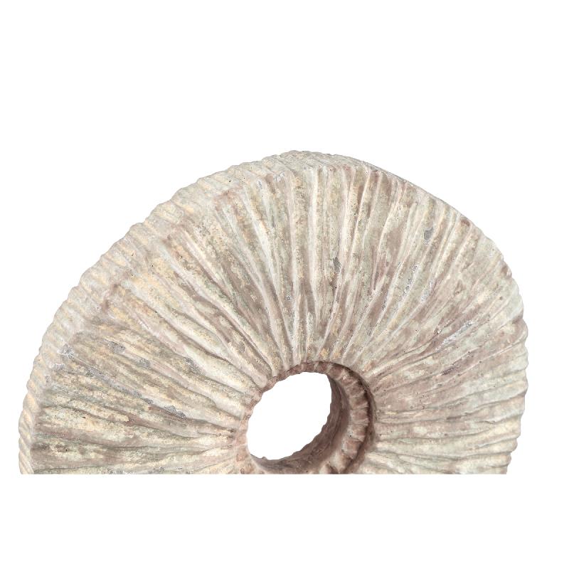 Kovi Beige Cement Ornament Met Ribbels Rond S - Set Van 6 Stuks 21x23x5 cm
