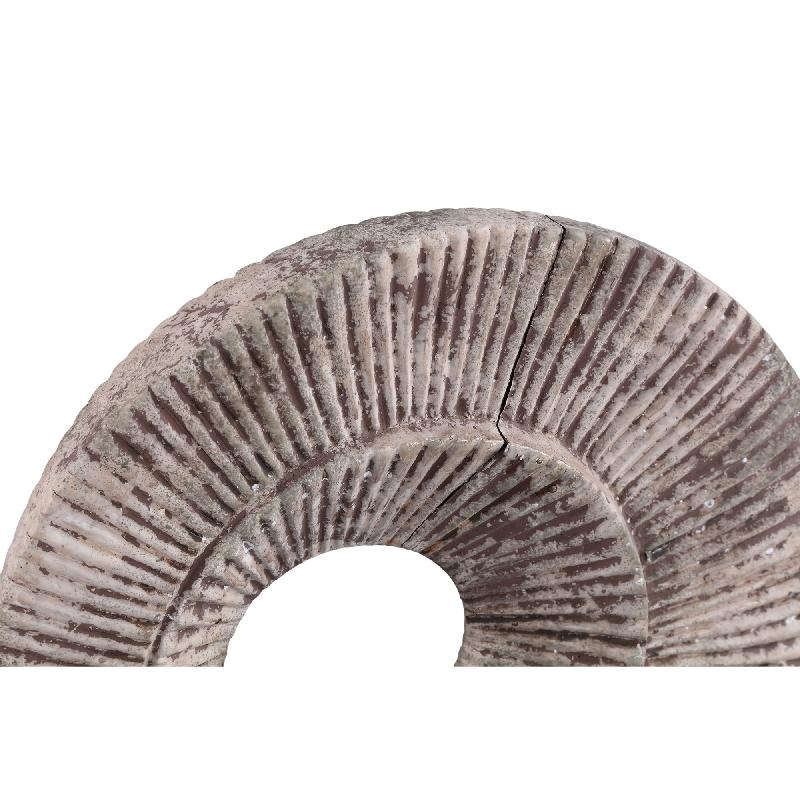 Kovi Beige Cement Ornament Met Ribbing Rond L – Set Van 6 Stuks 28x30x6 cm