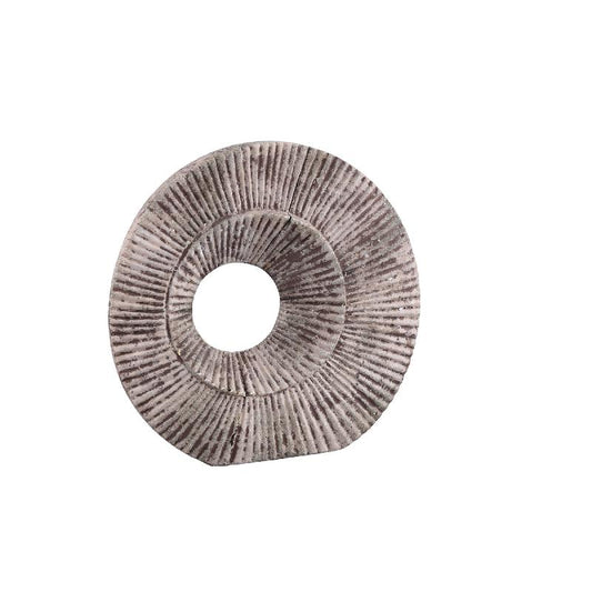 Kovi Beige Cement Ornament Met Ribbing Rond L – Set Van 6 Stuks 28x30x6 cm