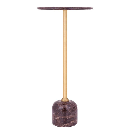 Jari Donkerbruine Marmeren Bijzettafel Met Bolvormig Onderstel 64x30x30 cm