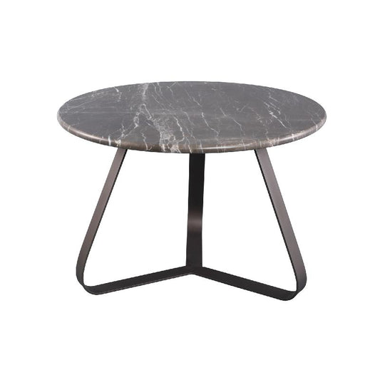 Kae Marmeren Koffietafel met Ijzeren Poten Rond S 41x59x59 cm
