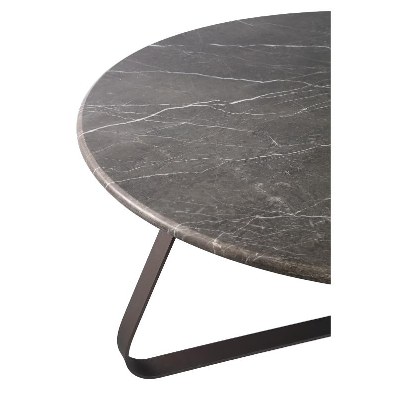 Kae Marmeren Koffietafel met Ijzeren Poten Rond L 34x79x79 cm