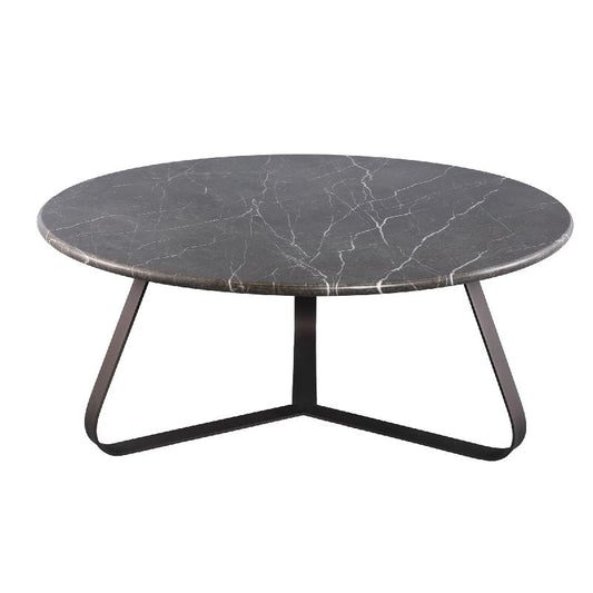 Kae Marmeren Koffietafel met Ijzeren Poten Rond L 34x79x79 cm