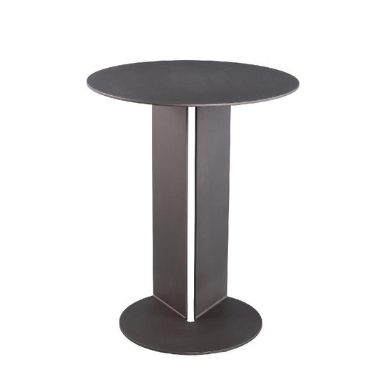 Aliece Donkerbruine Ijzeren Bijzettafel Rond 50.5x40x40 cm