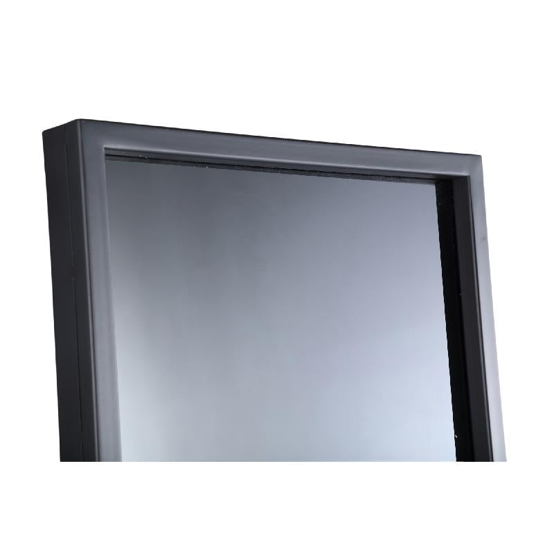 Gracy Zwarte Ijzeren Rechthoekige Spiegel Rookgrijs M 170x32x5 cm
