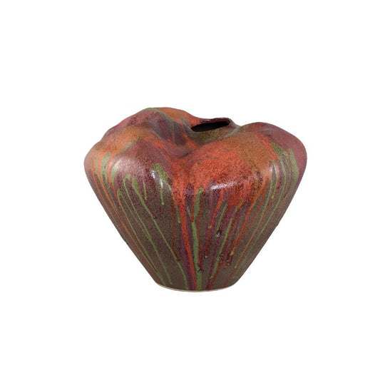 Dangelo Roodbruine Keramische Vaas Onregelmatig L 26.5x35.5x34.5 cm
