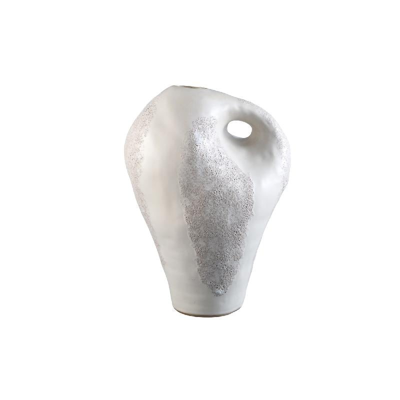 Dangelo Witte Keramische Vaas Onregelmatig Hoog L 39.5x28.5x25 cm
