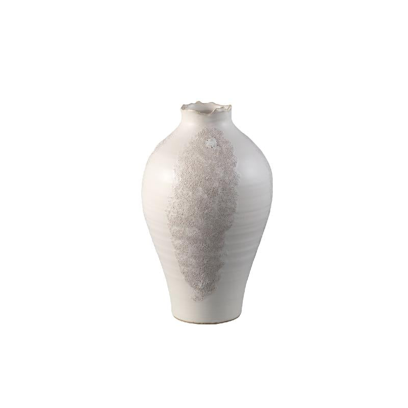 Dangelo Witte Keramische Vaas Rond M 33.5x20.5x20.5 cm