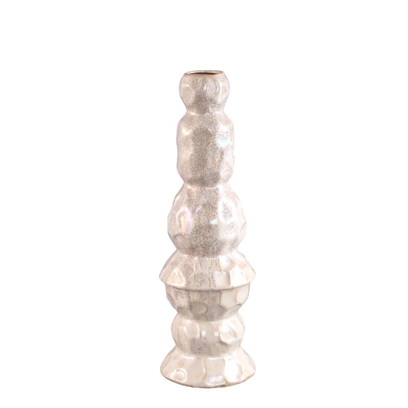 Kirsey Crème Keramische Vaas Onregelmatige Vorm Set van 2 45.5x14.5x14.5 cm