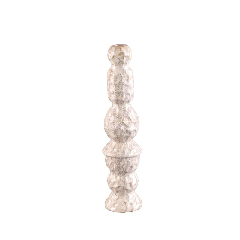 Kirsey Crème Keramische Kandelaar Onregelmatig C Set van 4 38x9x9 cm