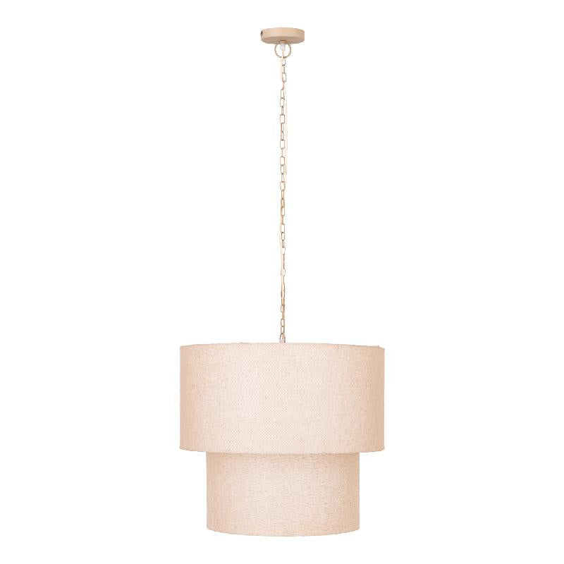 Devi Natuurlijke Linnen Dubbele Laag Hanglamp Rond 55x60x60 cm