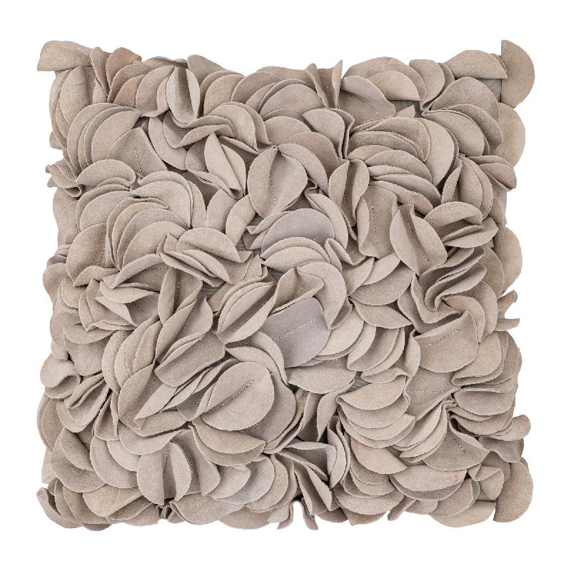 Nevo Crème Suède Leren Kussen Set van 2 45x45x10 cm