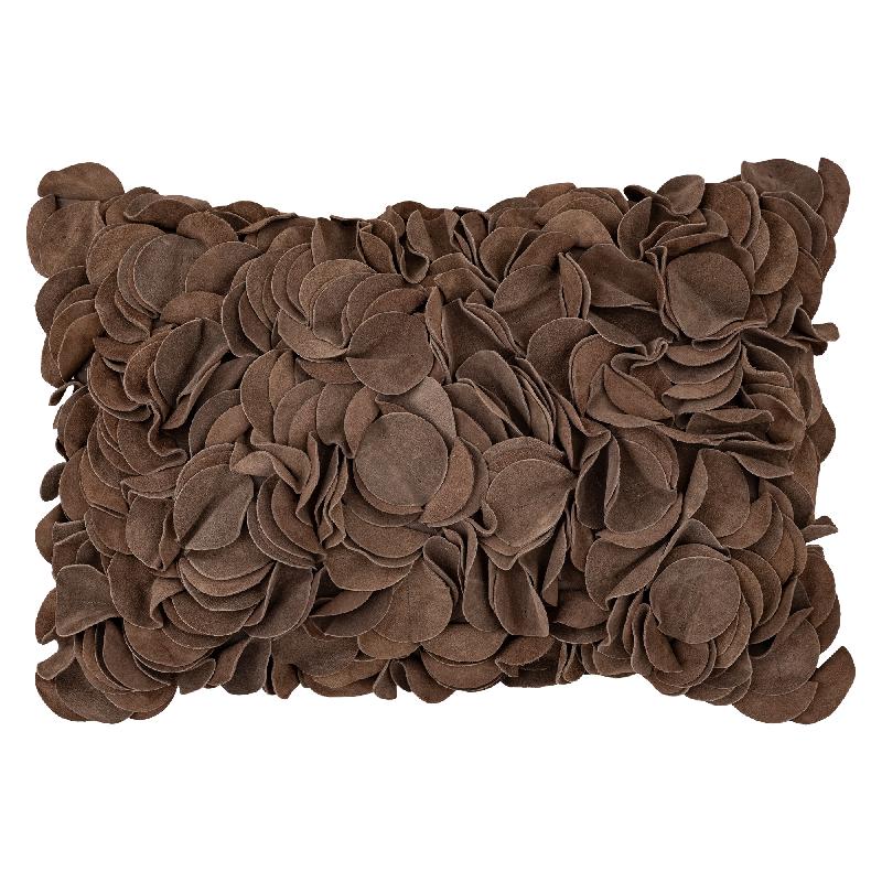 Nevo Bruine Suède Leren Kussen Rechthoek Set van 2 40x60x10 cm