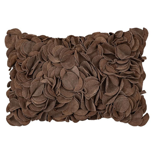 Nevo Bruine Suède Leren Kussen Rechthoek Set van 2 40x60x10 cm
