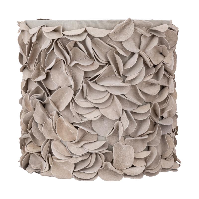 Nevo Crème Suède Leren Lampenkap Rond Hoog 50x40x40 cm