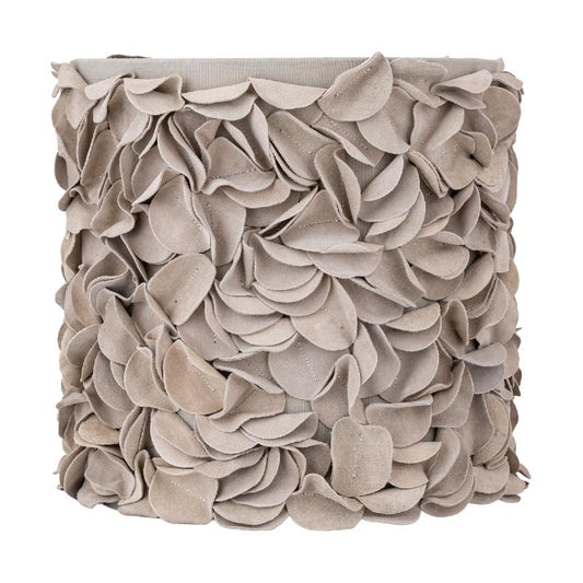 Nevo Crème Suède Leren Lampenkap Rond Hoog 50x40x40 cm