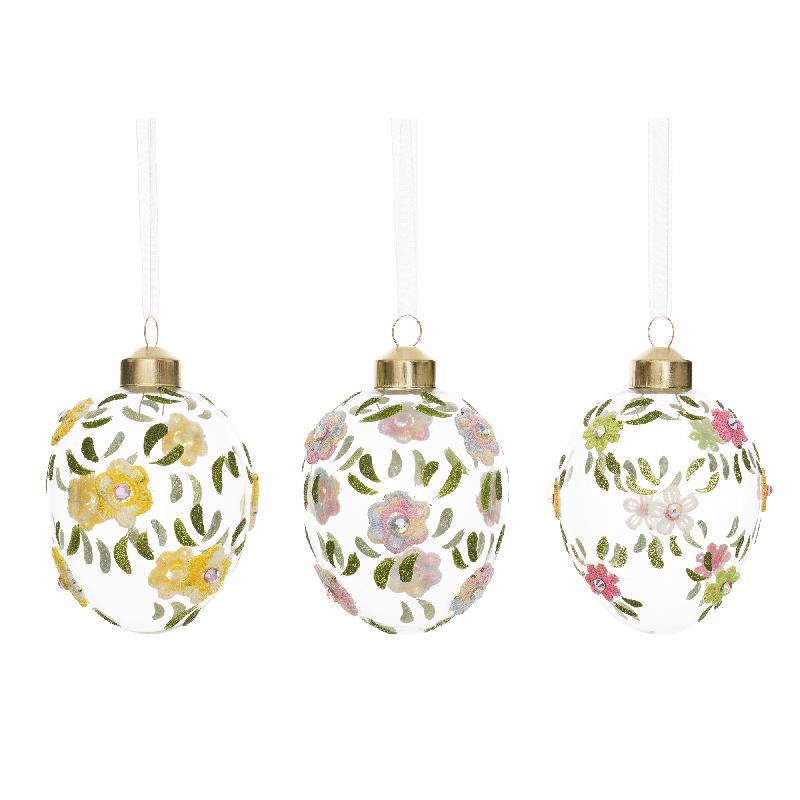 Arlos Transparant Glazen Hangende Bloemen Set Van 4 8x6x6 cm