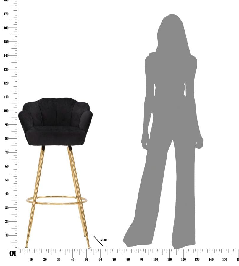 Mauro Ferretti BAR STOOL BAR VIENNA NERO CM 55X53X110
