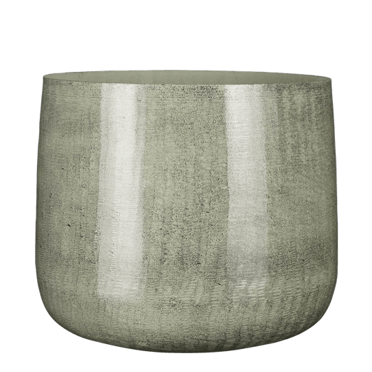Mica Decorations Benson Bloempot - H27 x Ø32 cm - Metaal - Lichtgrijs