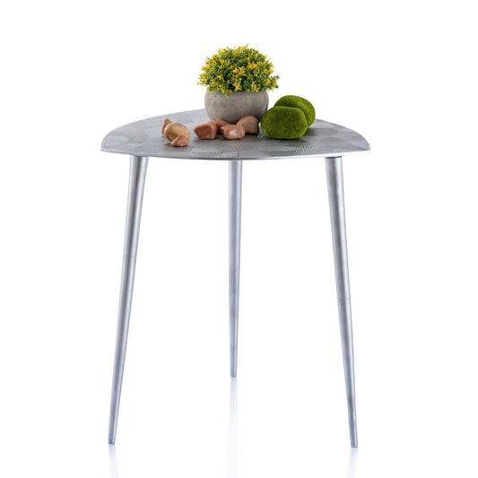 Voglrieder kreatives Wohnen Bijzettafel metalen siertafel Alster 35x46x35 cm driehoekig klassiek design aluminium zilver of goud