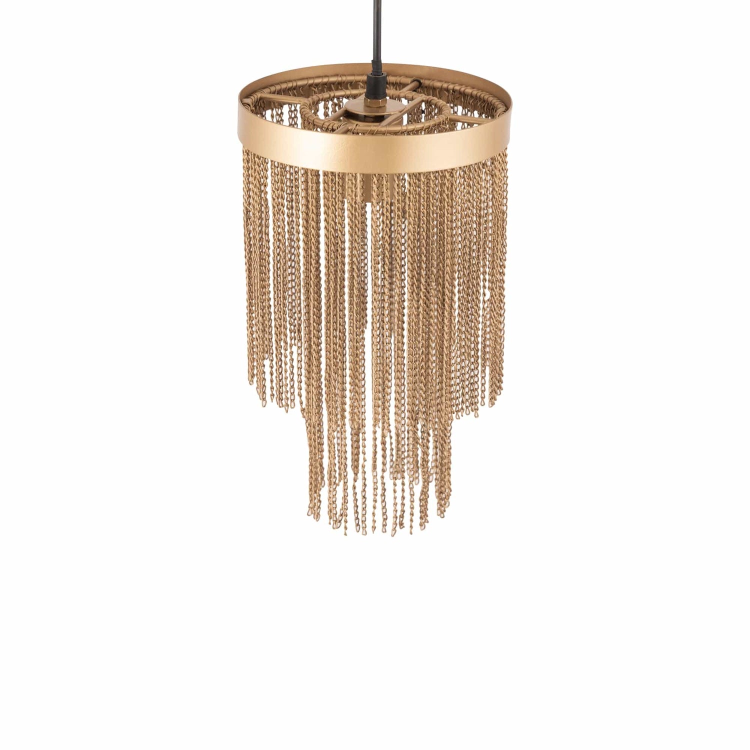 PTMD Brenton Gold ijzeren kettingen ronde hanglamp S