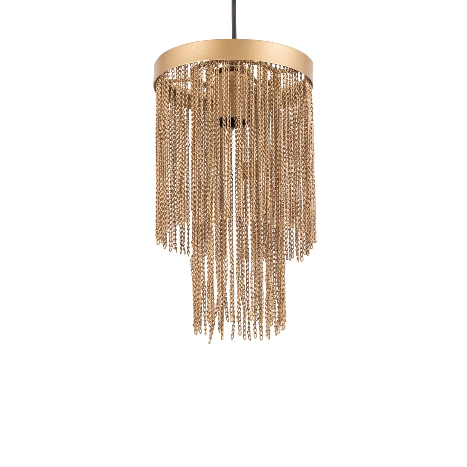 PTMD Brenton Gold ijzeren kettingen ronde hanglamp S