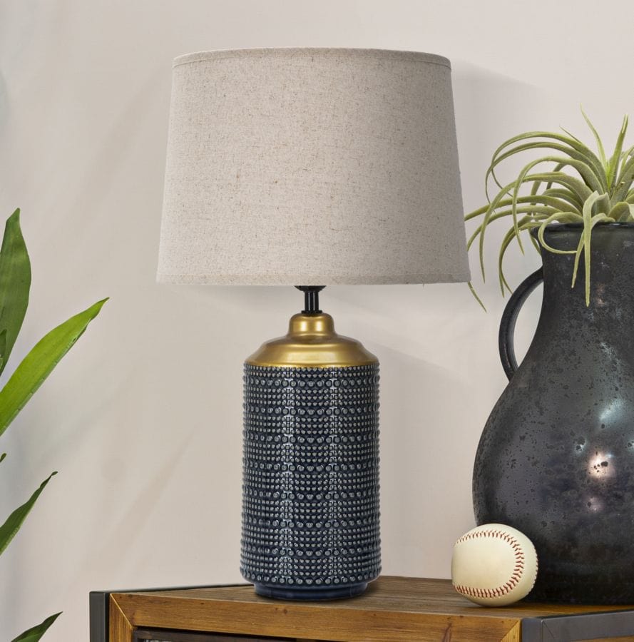 Mauro Ferretti CERAMIC TABLE LAMP POINT DARK CM Ø 28X47
